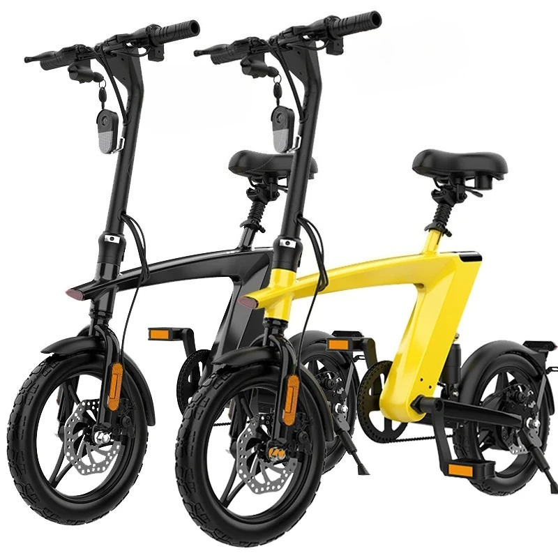 

NEW Design Fashion Electric Bike Removable Battery 36V10AH 55KM 14 Inch Air Tire Finger Unlock Folding Ehelctronic Bicycle