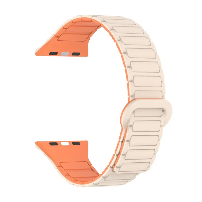 Tali Pita Silikon Lingkaran Magnetik Kompatibel untuk Apple Seri 10 9 8 7 6 5 4 3 2 SE 38 40 42 44 41 45 46 Ultra 2 49Mm