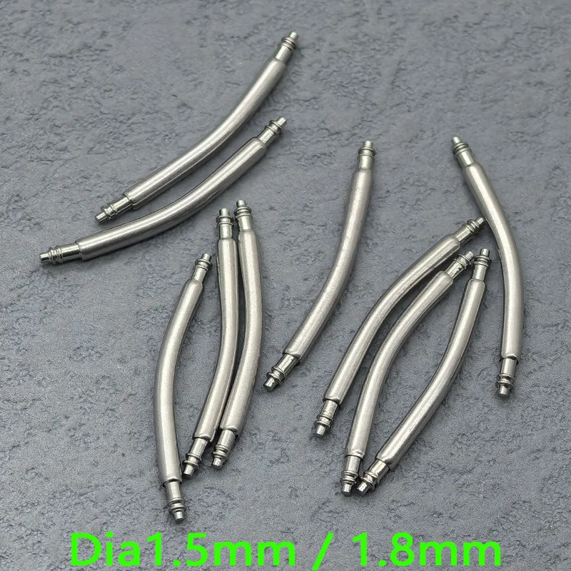 ضياء 1.5 مللي متر/1.8 مللي متر 10/20 قطعة منحني الربيع بار حزام ساعة اليد ربط دبابيس صالح ل Width16mm-24mm الفولاذ المقاوم للصدأ حزام ساعة اليد الروابط أجزاء #5