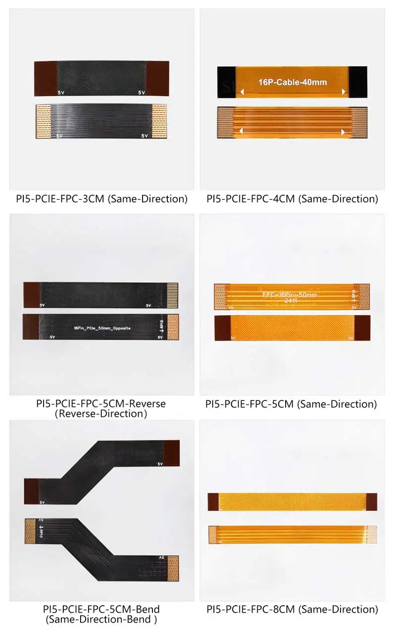 Cable Raspberry Pi 5 PCIE FPC con combinación diferencial 90R de mayor velocidad para SSD M.2 NVMe