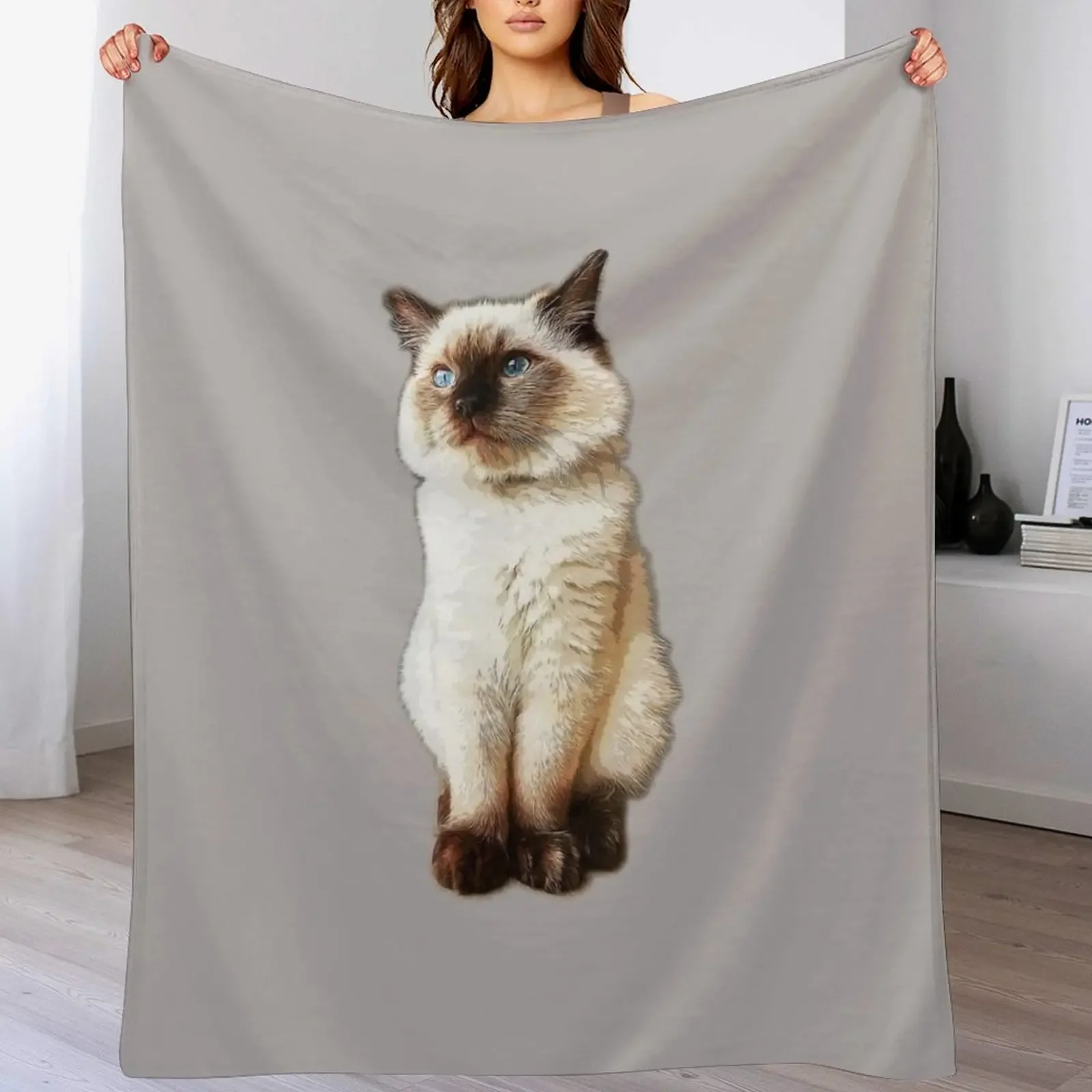 Manta Ligera Resistente a las Arrugas con Diseño de Gato Ragdoll, Gatito Ragdoll, Birman Seal Point