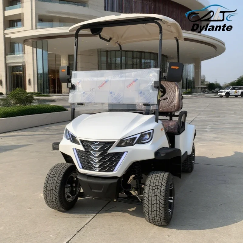 ODM أحدث تصميم متقدم 72 فولت بطاريات الليثيوم والرصاص الحمضية 2 مقاعد عربة جولف كهربائية لرحلة الجولف الركاب والبضائع