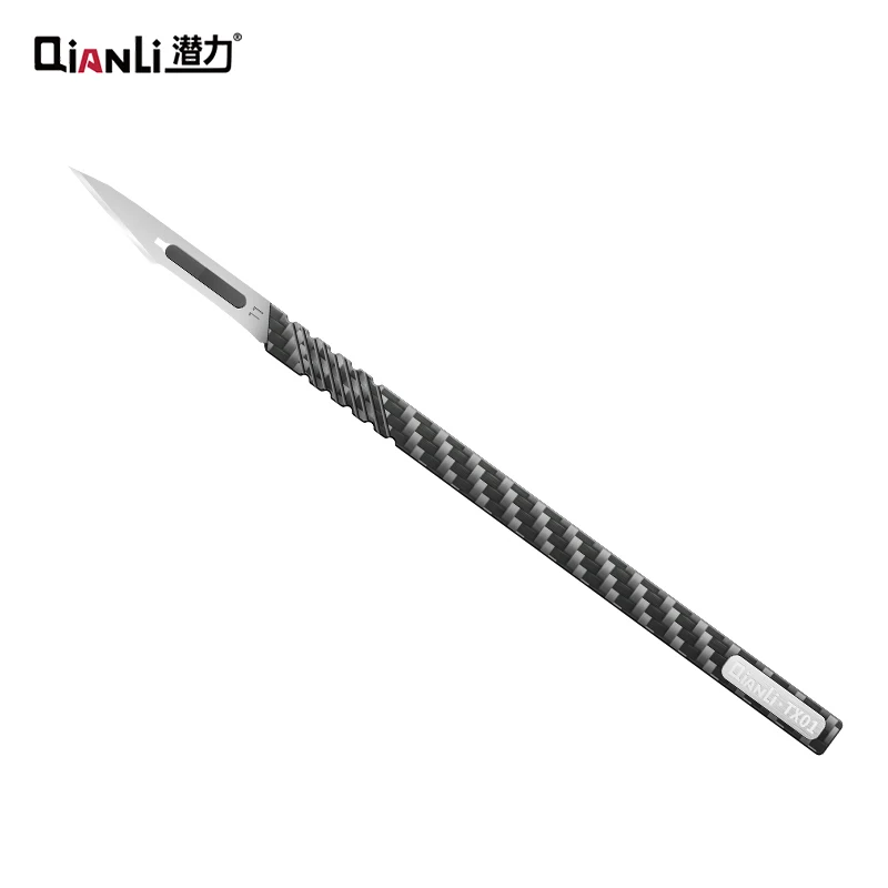 Qianli TX01 Replaceable Carbon Fiber Cutting Knife for Mobile Phone Motherboard Glue Cutting CPU Disassembly and Repair Tool Set