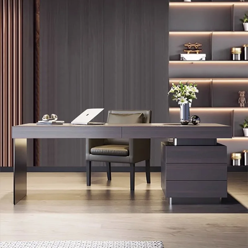 Italian Minimalist Office Desks Modern Minimalist Designer Computer Desk High-end President Office Furniture Escritorio FYOD