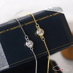 ZHOUYANG Bracelet On The Leg Woman Anklets Simple Zircon Gold Color Beach Accessories Bracelets For Female Women Jewelry A001