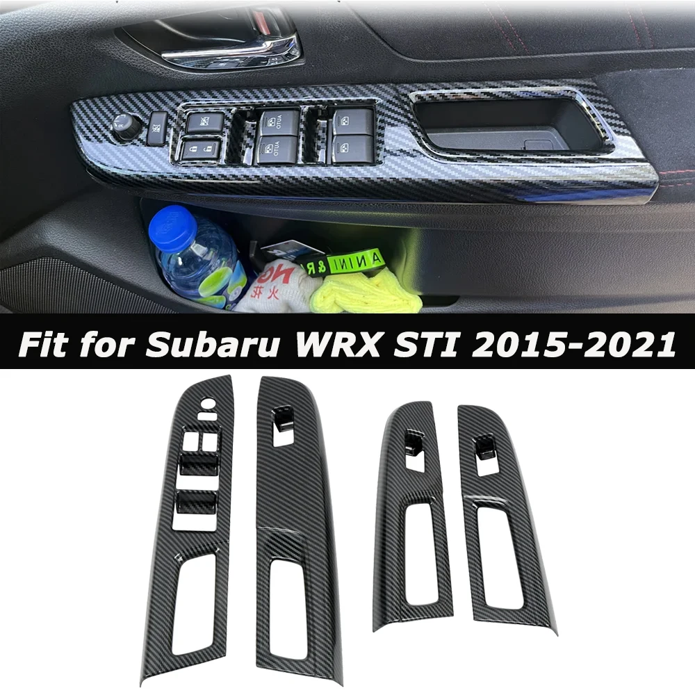 

Car Accessories for Subaru WRX / WRX STi 2015-2021 ABS Carbon Fiber Printed Interior Window Switch Lift Button Cover Trim 4pcs