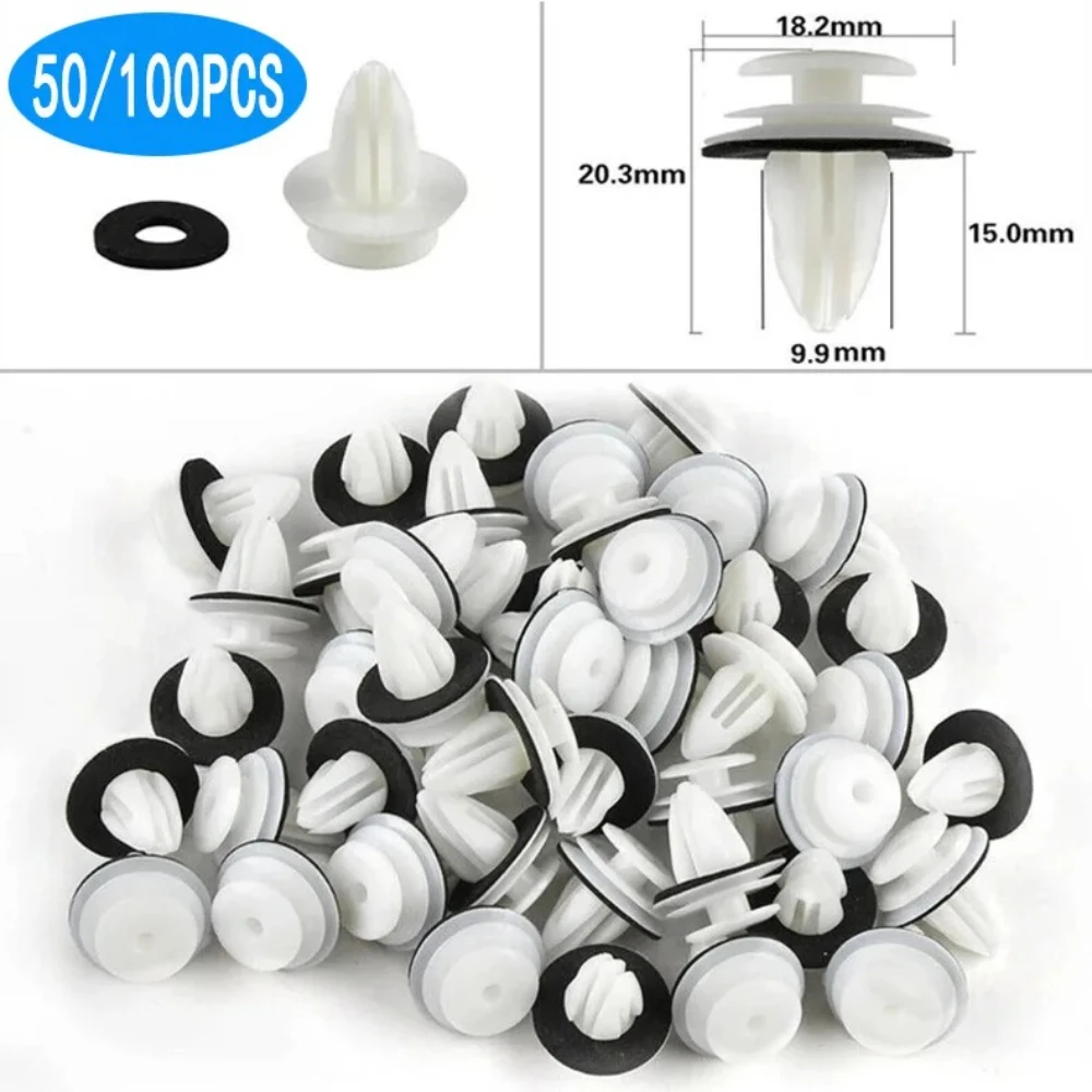 50Pcs Car Interior Door Panel Card Trim Fastener Clips Auto Bumper Mudguard Automotive Fastener Clip Car General Accessories