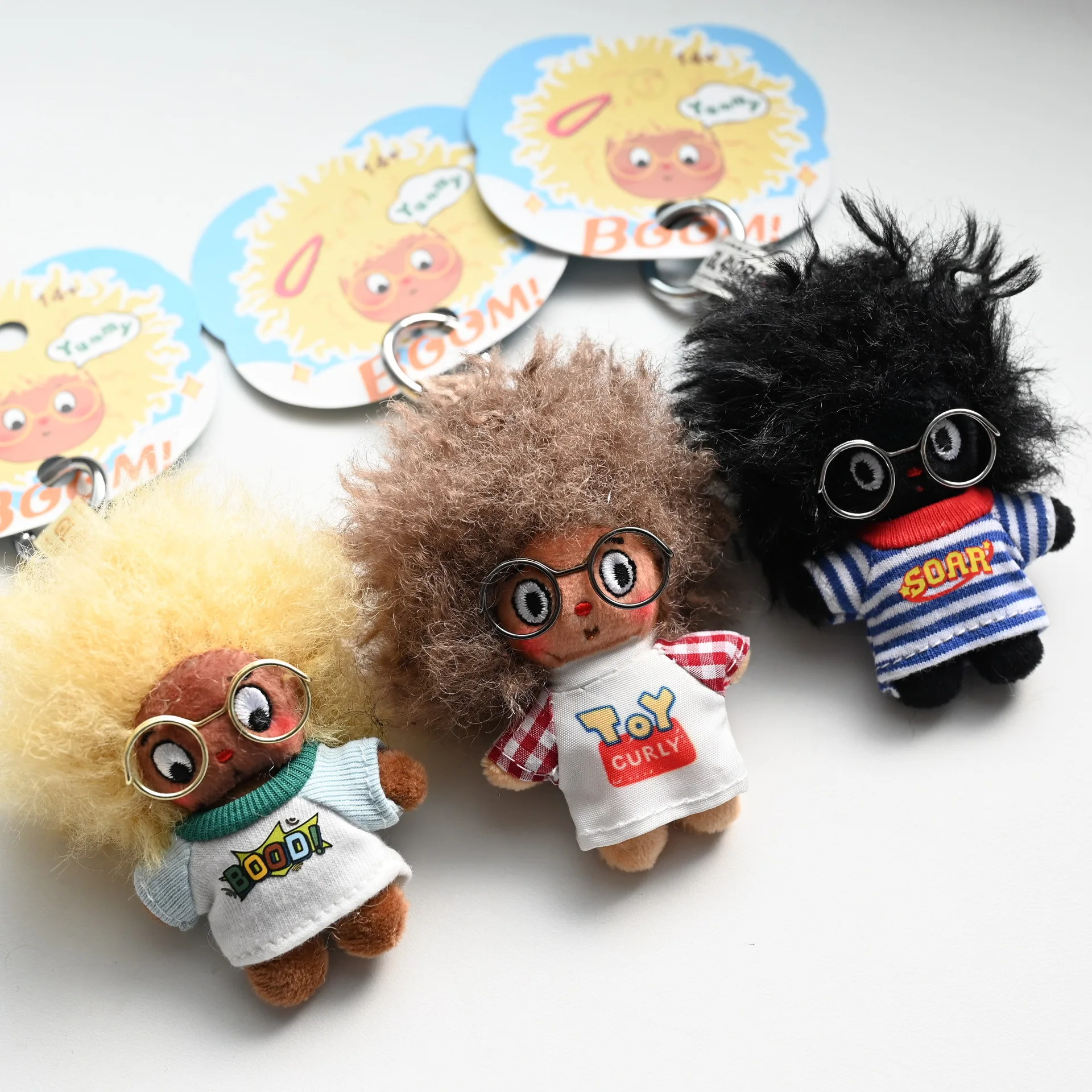 Mini Cute Hair Star Pendant Plush Toy Doll Bag Pendant Keychain Round Buckle
