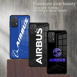 Airbus Logo Phone Case Glass Coque For Samsung A 54 14 34 S 12 10 21 22 13 30 31 32 40 42 50 51 70 52 71 72 81 91 E S 33 20