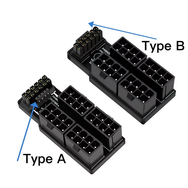 ATX3.0 12VHPWR 12+4 Pin Male to 4x8Pin Female 600W Power Supply Cable Adapter 180 Degree Connector for PCIe5.0 Graphics Card