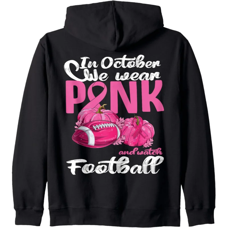 Breast Cancer Awareness Pumpkin Gift In October We Wear Pink Pullover Hoodie Unisex