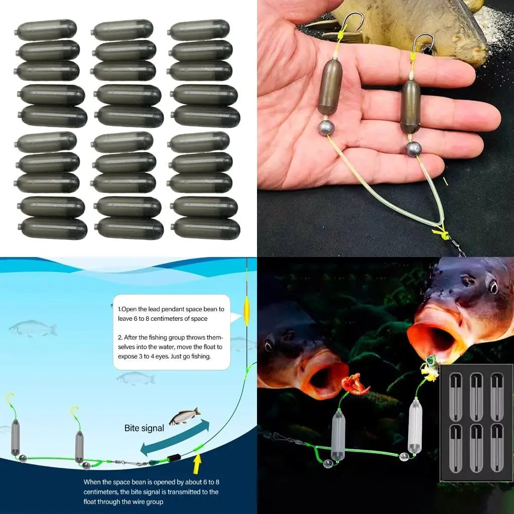 

Y1UC 30lots Adjustable Buoyance Hook Tube Bottom Rigs Fishing Accessories for Improved Carps Bites Success Rate