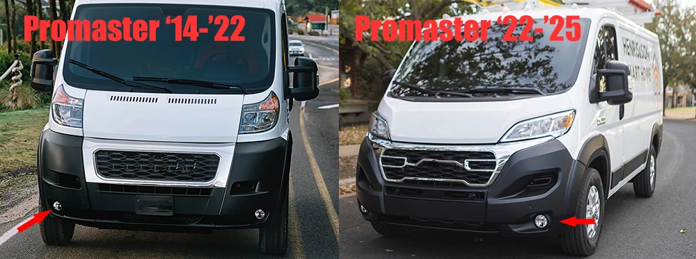 Upgrade LED Fog Lights w/ Lens for Ram ProMaster VF 1500 2500 3500 2014-2023 Angel Eyes DRL Car PTF Daytime Running Driving Lamp detail image 1