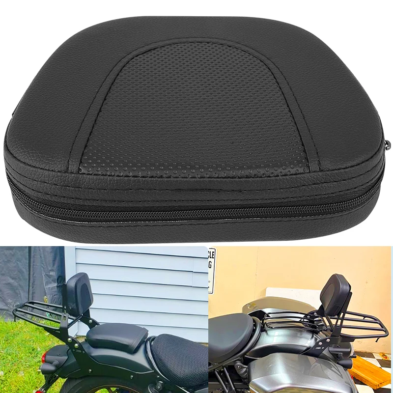 

Motorcycle Backrest Sissy Bar Cushion Pad PU Leather AccessoriesFor Harley Honda Yamaha Suzuki Kawasaki Bobber Chopper Touring