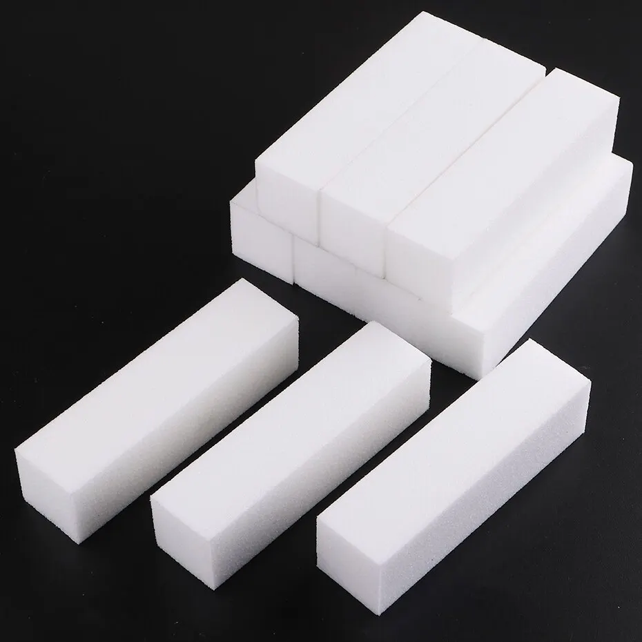 10pcs Nail Files Buffer Block Set Manicure Pedicure Care Nail Art Buffing Sanding Polishing White Sponge Buffers Nail File Tools