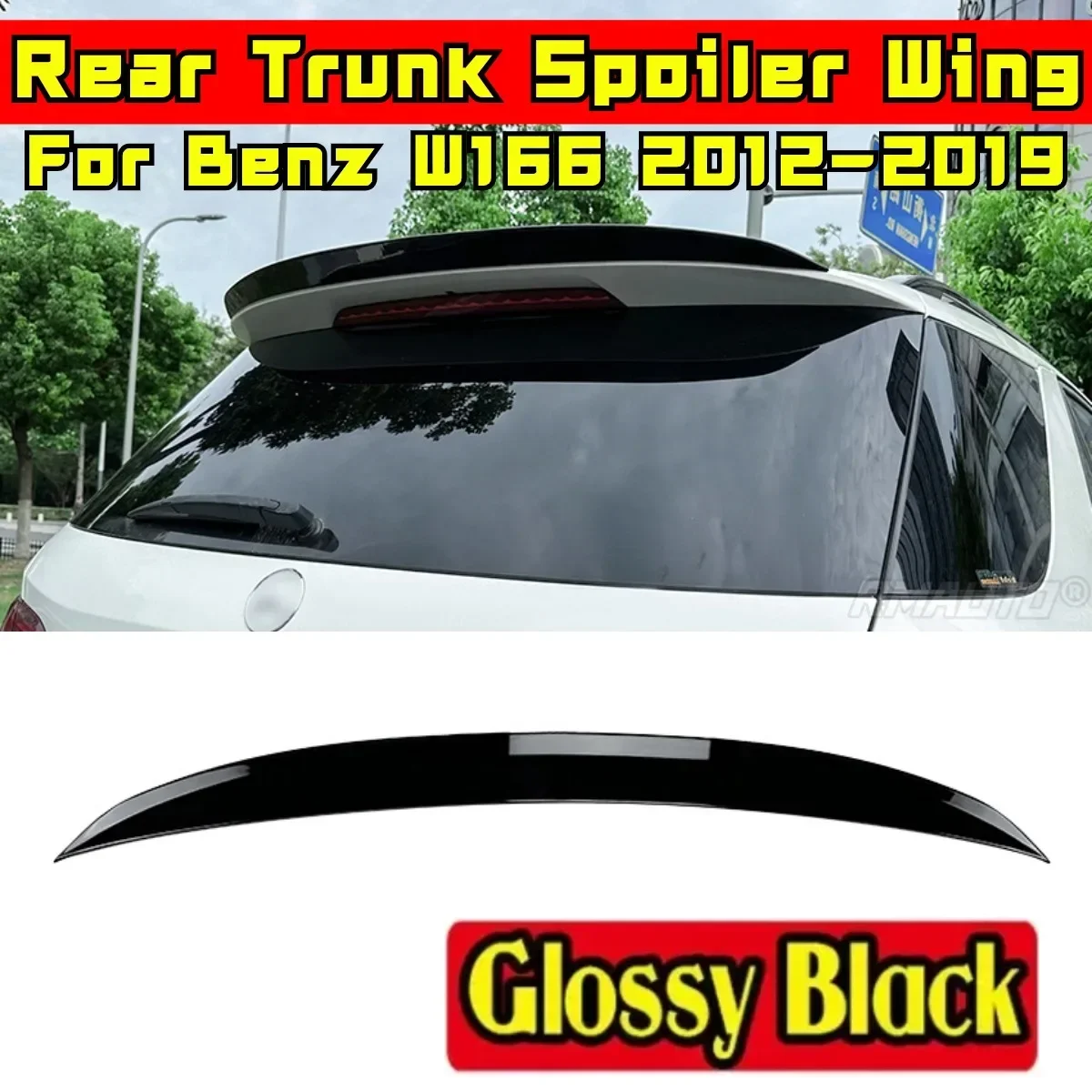 For Mercedes Benz ML GLE Class W166 2012-2019 Rear Spoiler Wing Modification Part Car Rear Roof Spoiler Wing Car Accessories