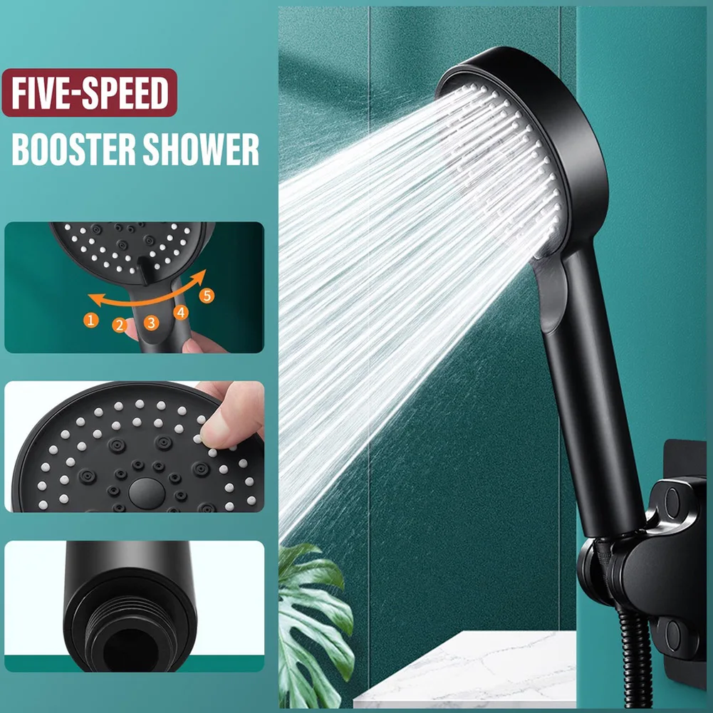 

Handset Shower Head Fixed Support Hand Hold Handheld High Pressure Rain Bath Replacement Spray Water Saving Brand New