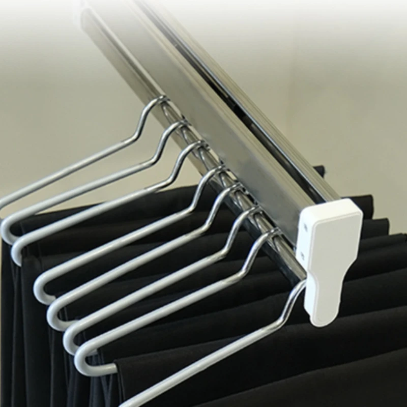 50CM wardrobe with built-in top mounted pull-out extendable pants rack slide rail for storing household pants hanging hardware