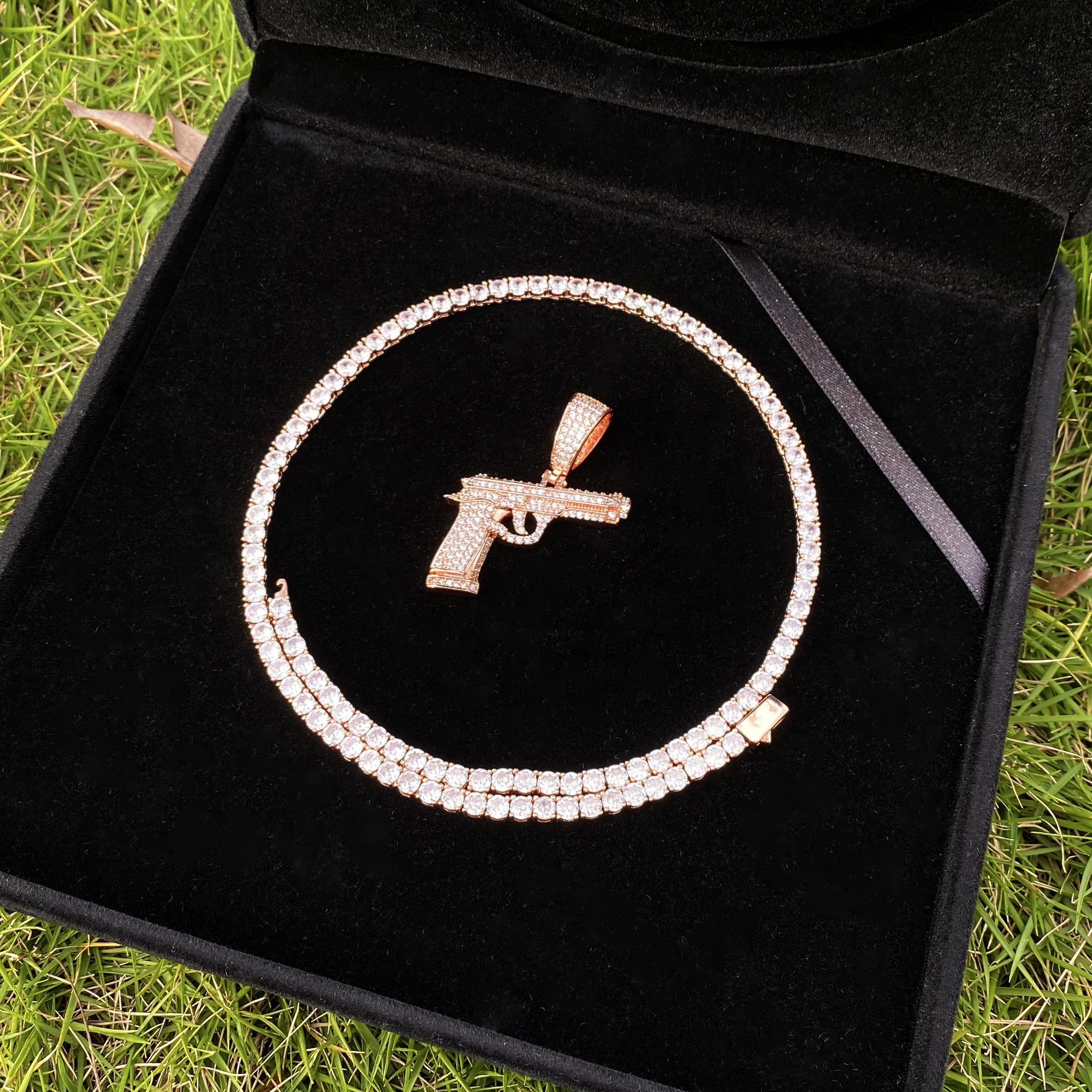 Aokaishen Iced Out ปืนสร้อยคอจ - Street Fashion Culture บทวิจารณ์และราคา