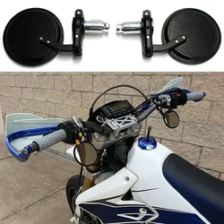 Pair Motorcycle Rearview Mirror Scooter Motocross Rearview Mirrors 360 Rotation Adjustable Riding Round Ellipse Mirror