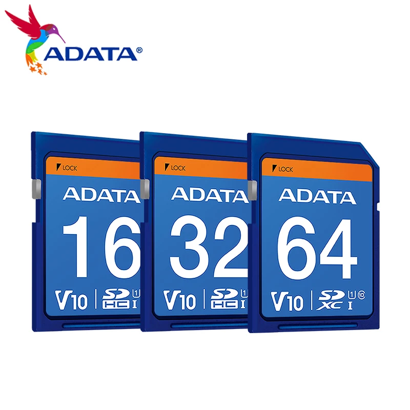 Карта памяти ADATA Premier 16G 32G 64 ГБ SDXC/SDHC UHS-I класса 10, скорость считывания 100 МБ/с U1 V10, водонепроницаемая и ударопрочная для камер