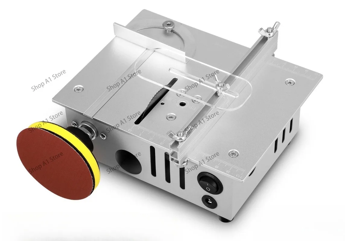 Micro Table Saw With 4 Sets Saw Blades Dual Motor Control 7 Speed 96w Portable Precision Table Saw Height Adjustable 0.1-15mm