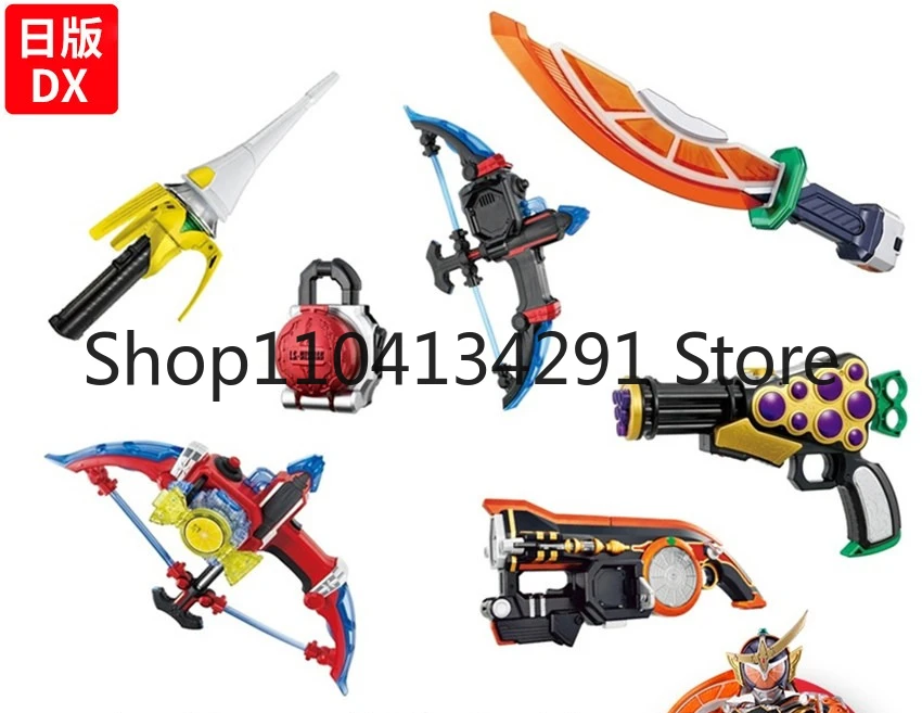 

Original Kamen Rider Gaim Genesis Bow DX, Daichoumaru Musou Sword, Grape Dragon Cannon, and Fire Rope - Toy Model