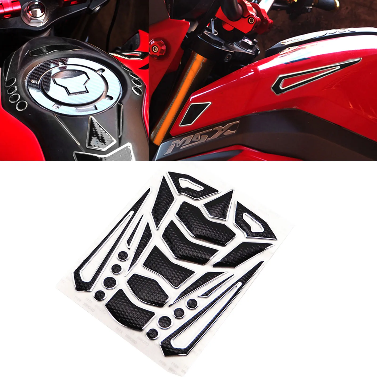 

Universal 3D PVC Fishbone Sticker Gas Fuel Oil Tank Pad Protector Cover Decals Motorcycle Tank Pad Sticker Accessories Parts