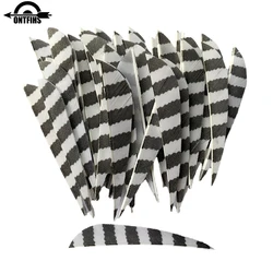 50Pcs ONTFIHS 3 Inch Striped Turkey Feather for Arrow Water Drop Fletching Shooting Hunting Archery DIY Accessories