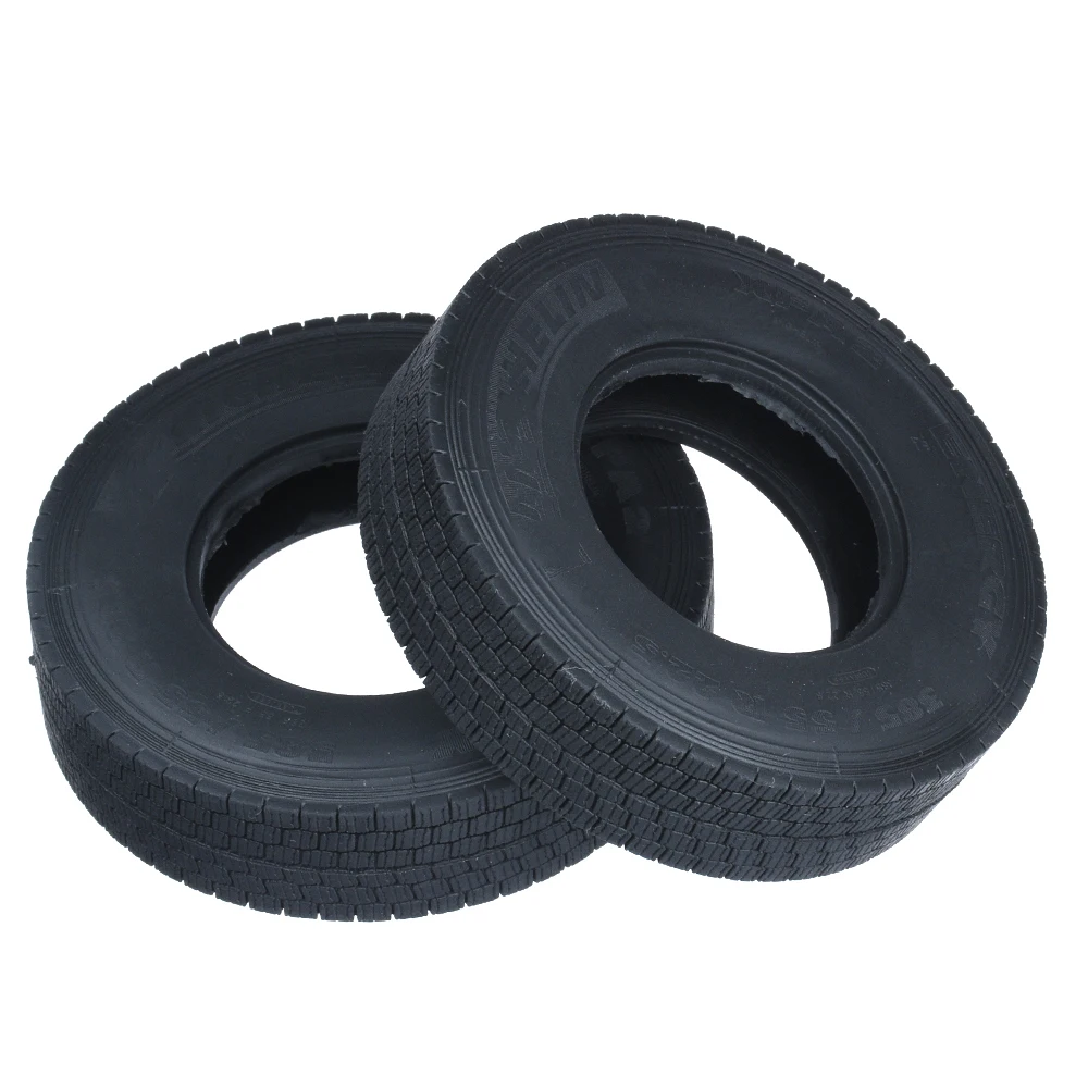 2PCS High Quality Rubber Road Tire  For 1/14 Tamiya RC Truck car SCANIA 770S R620 FH12 ACTROS 3363 1851 MAN TGX VOLVO FH16