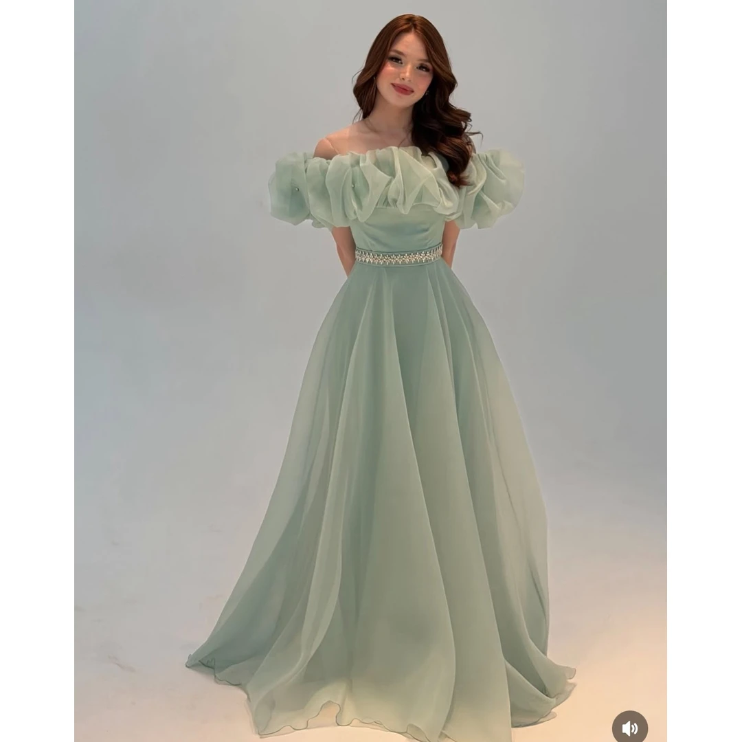 

Aura Custom Made Muslim Luxury Evening Dresses for Special Occasions Lace Luxury Women's Elegant Party Dress A Word Beading Prom