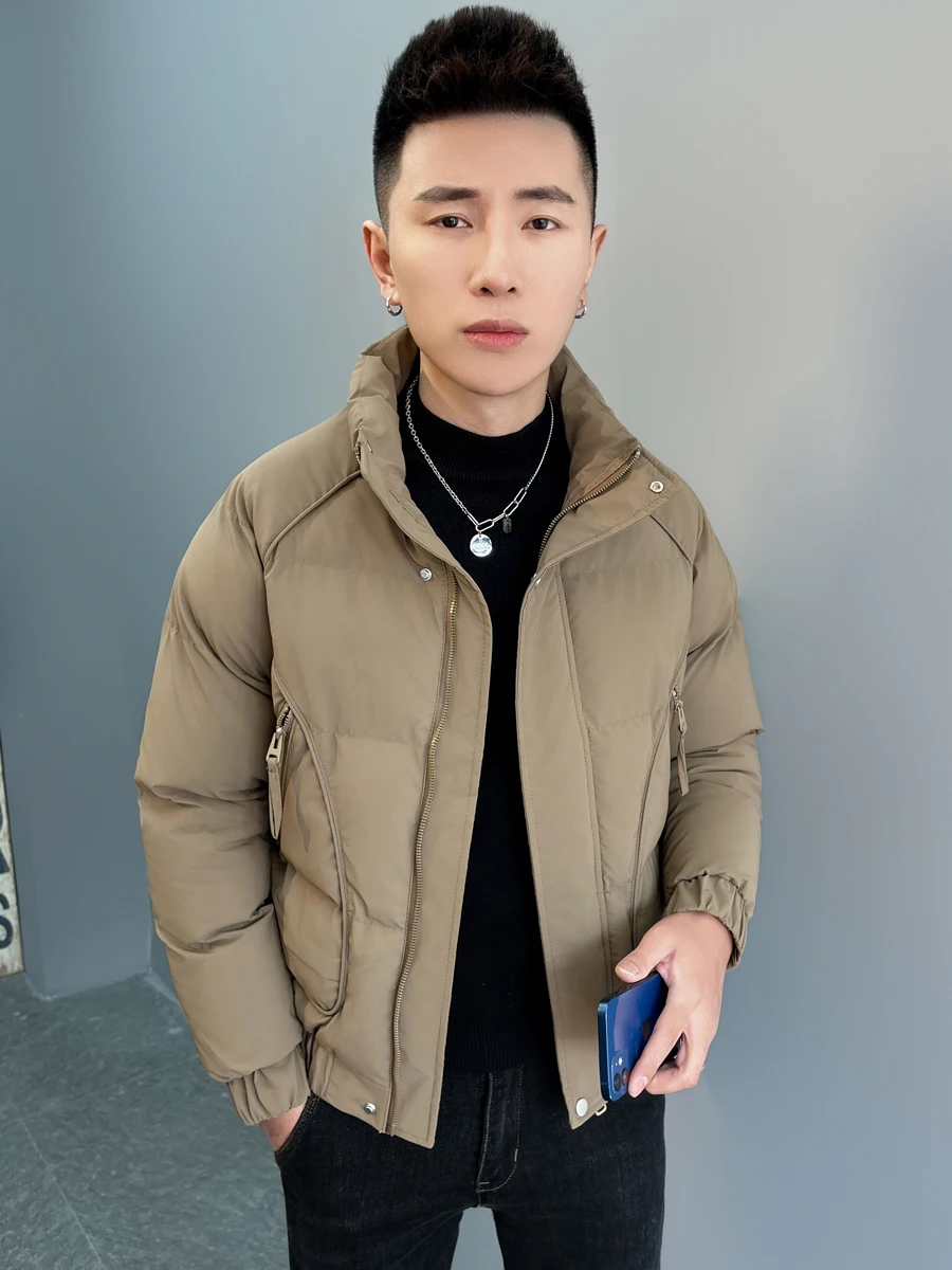 

Thiened down Cotton Jaet Men's Winter ort Sle Slim Fit Faion Brand Youthful ular Warm Korean Sle Zipper Closure