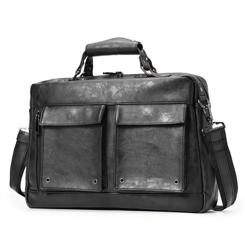 Bolso de hombro de cuero para hombre, maletín pequeño de moda, mensajero informal de mano horizontal, para ordenador portátil de 13 pulgadas