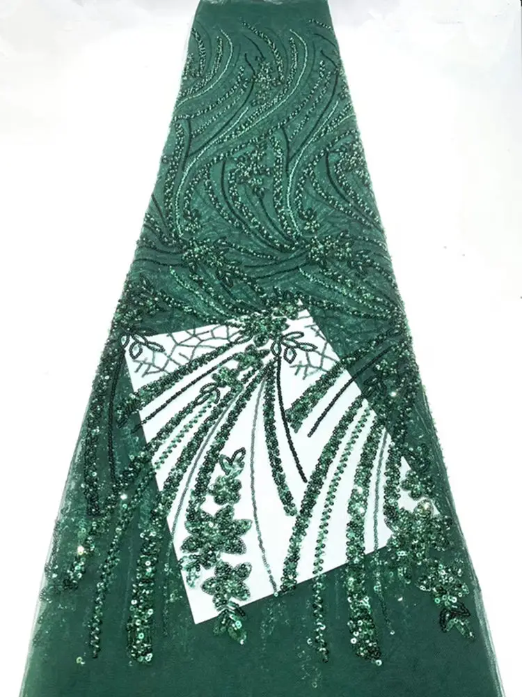 

LDPN323 Green!Fantastic style African net lace with sequins,good quality embroidered French tulle lace for party/wedding dress