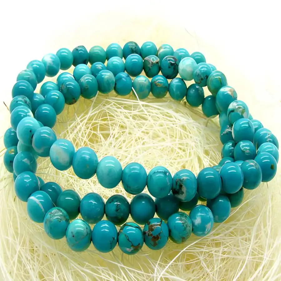 

6mm Turquoise Bracelet Chaplet elastic Jewelry Chakra Bodhi Buddha Nirvana Prayer Gemstone Zen Hand Men's Mala Women Meditation