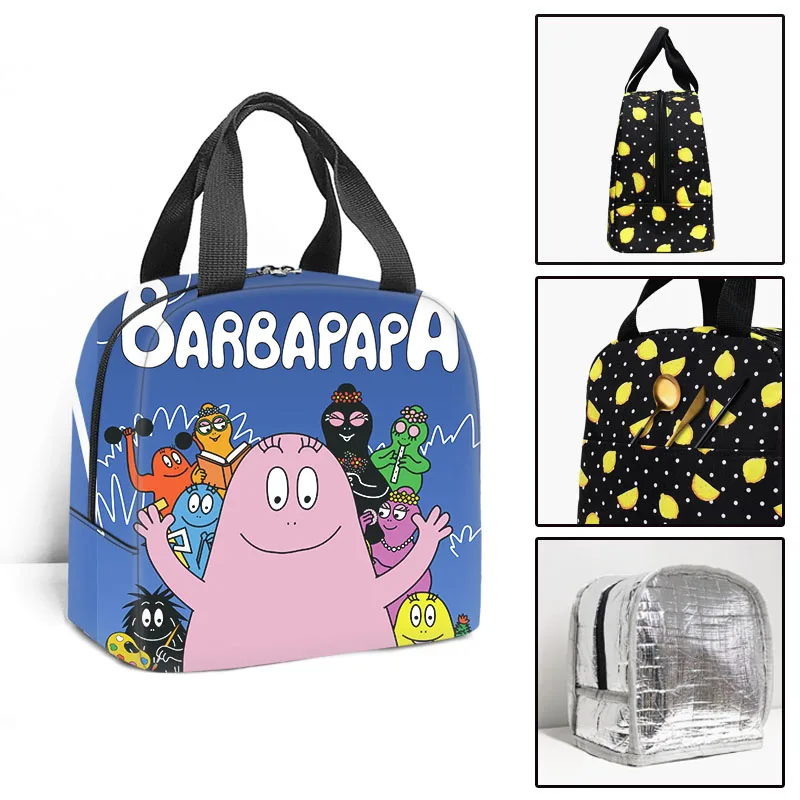 

Hip Hop Youthful Barbapapa 3D Print Insulated Portable Handbags Ice Bags Student Work Lunchbox Thermal insulation Food Lunch Bag