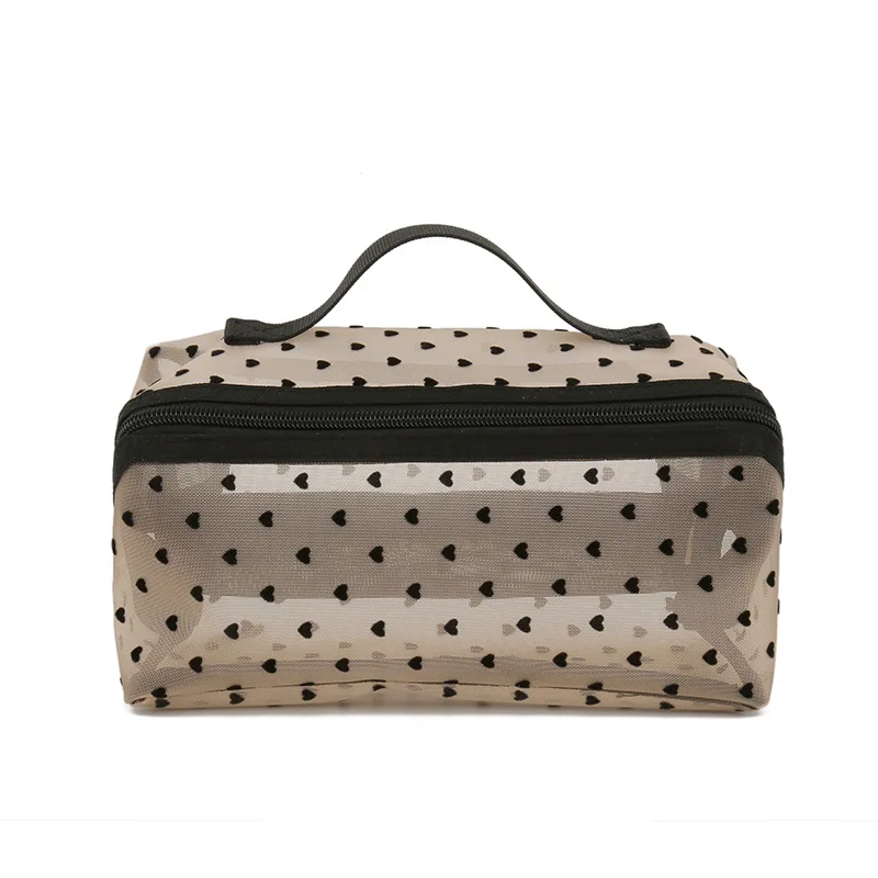 حقيبة تخزين مستحضرات تجميل شبكية محمولة ، حقيبة حب بسيطة ، حقيبة مرحاض ذات سعة كبيرة ، حقيبة سفر