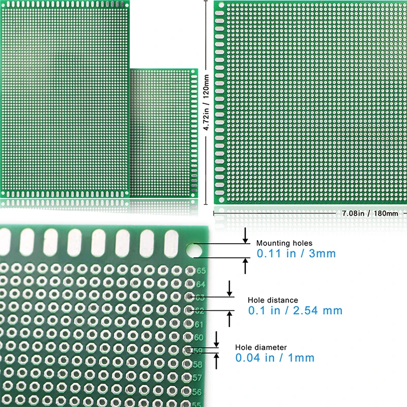 10Pcs 12X18cm Double Side Prototype PCB Breadboard Universal Printed Circuit Board For Arduino Glass Fiber