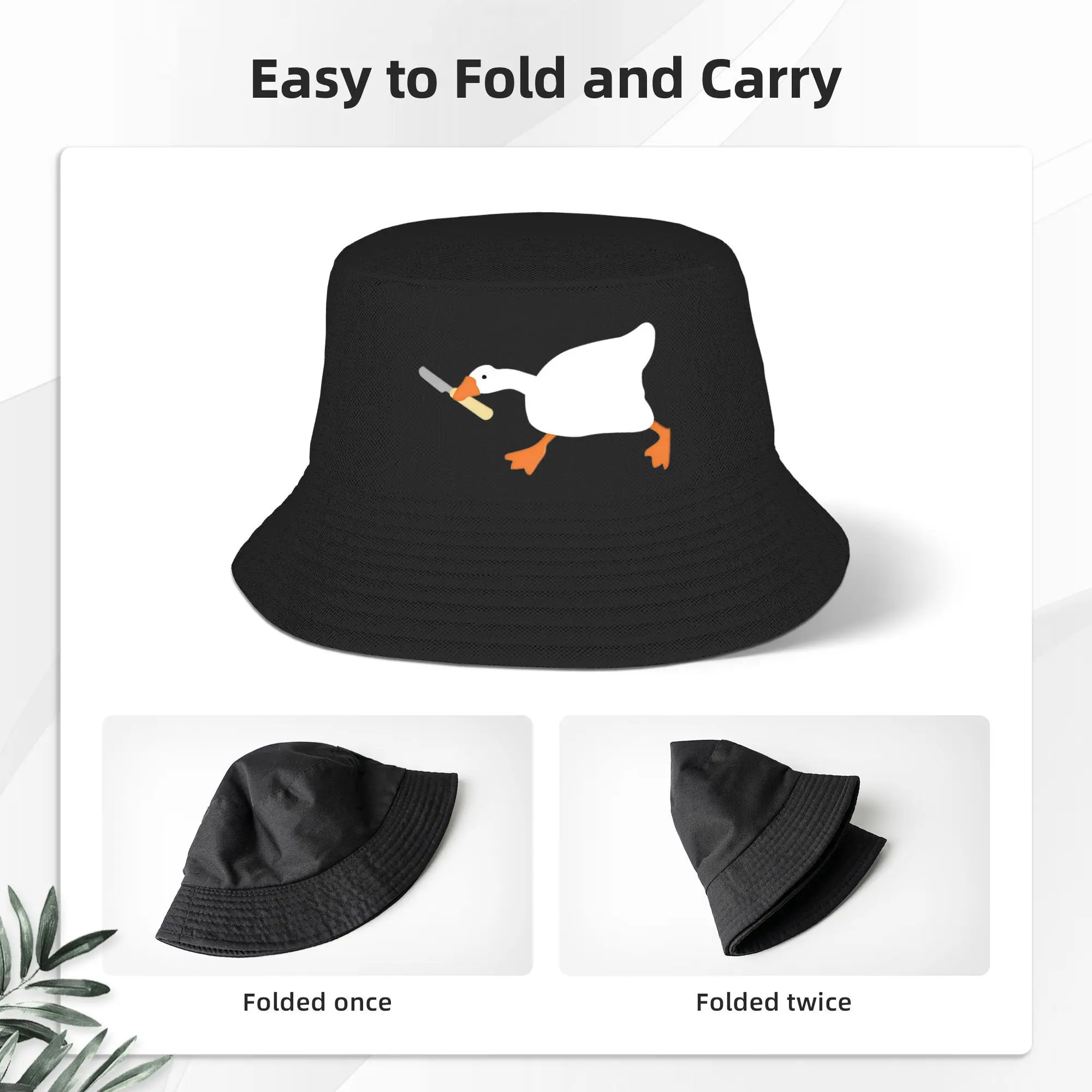 بطة أوزة اكسسوارات قبعة بحافة نمط الرجال النساء قبعة الشمس العض سكين الأبيض أوزة بوب Packable الصيد صياد قبعة التخييم