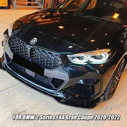 BMW 2 시리즈 F44 그란 쿠페 2020-2022용 3PCS 글로스 블랙 프론트 범퍼 립 스포일러 스플리터 디플렉터 튜닝 카 액세서리