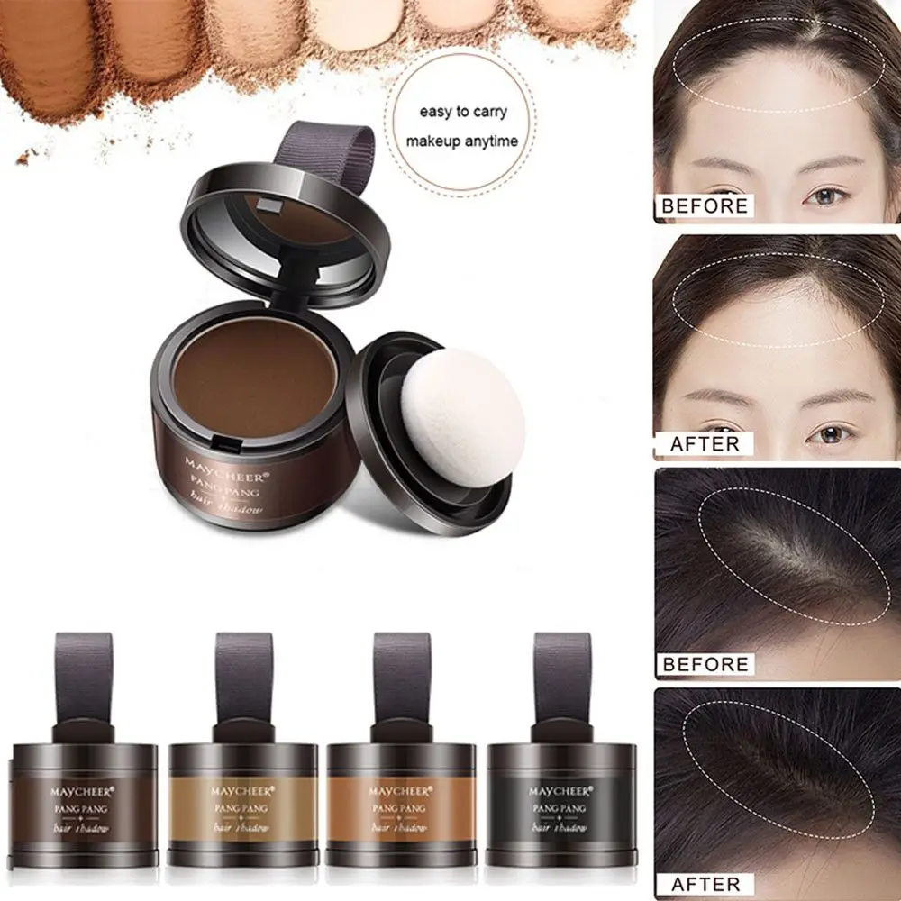 1PC 4g Hairline Powder Filling Hairline Shadow Powder Women Men Makeup Hair Concealer Natural Cover Unisex Hair Straighten Brush