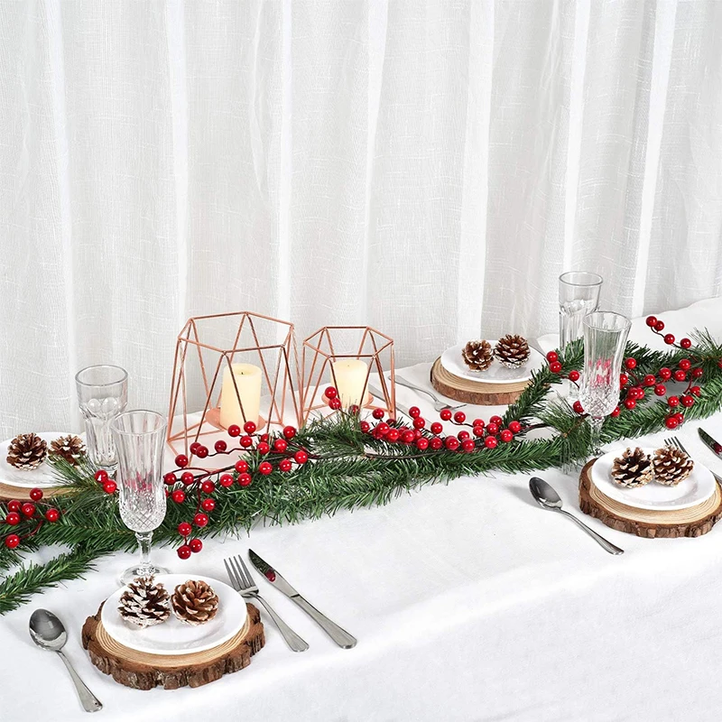 1Pcs Weihnachten Dekoration Grüne Girlande Künstliche Pflanze Kranz Ornament für Home Decor Party DIY Neue Jahr Weihnachten Baum Zubehör – Detail 3