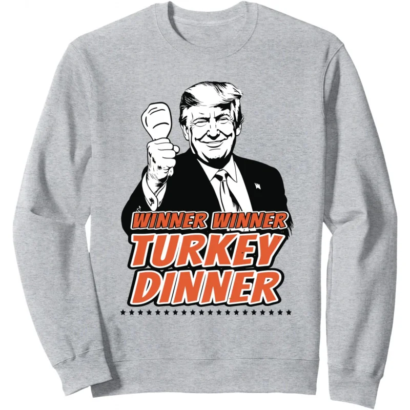 Men's and Women's Sports Leisure New Fashion Winner Turkey Dinner Funny Turkey Trump Thanksgiving Top Gift Sports Shirt