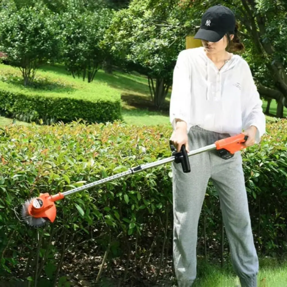 リチウム電池式電動草刈り機、高さ調整可能、自走式コードレス、折りたたみ式、金属製