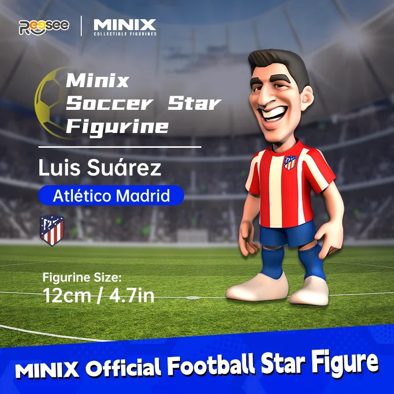 

MINIX Luis Suarez Figurine 12cm, Atletico Madrid Jersey, Collectible Football Player Doll, Official Soccer Star Toy Gift for Fan