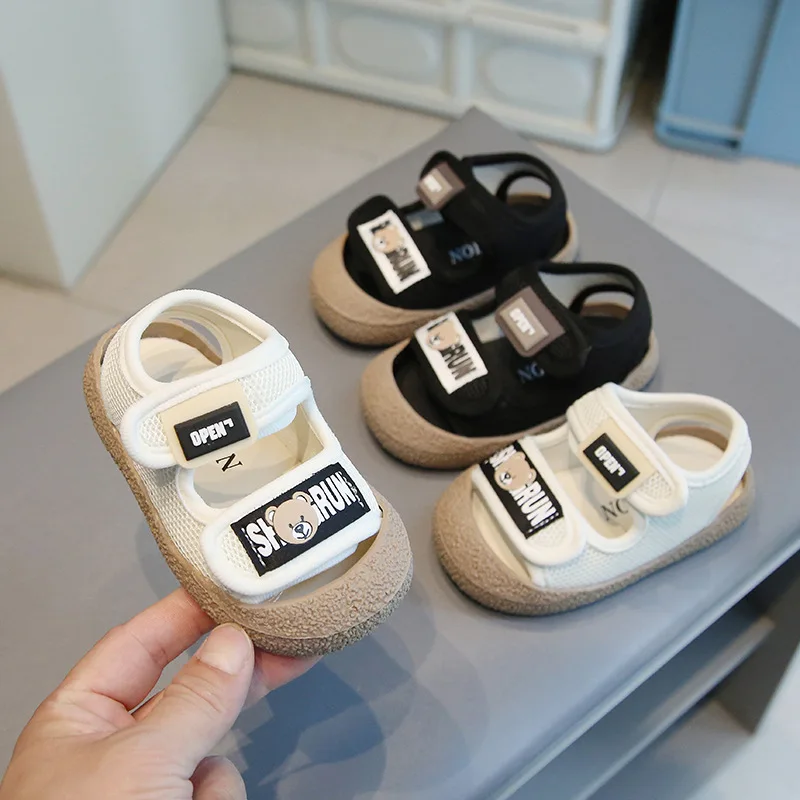 Summer Breathable Kids Sandals Cute Bear 1-5T Baby Unisex Casual Shoes Anti-slip Soft Sole First Walkers Infant Toddler Shoes