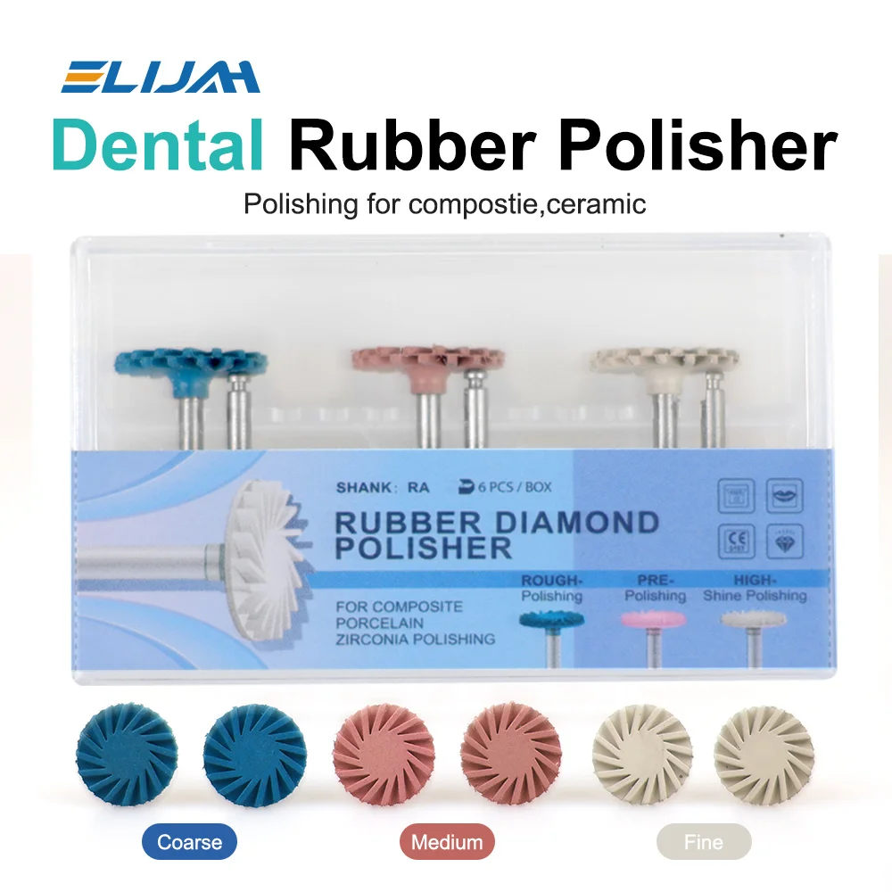 XYSZ 1Box Dental Rubber Polisher Composite Resin Polishing Diamond System RA Disc Kit 14mm Wheel Spiral Flex Burs Tools