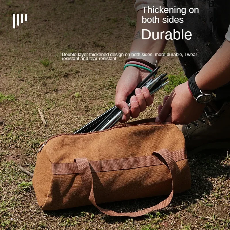 Outdoor camping nail bag, ground nail storage bag, outdoor tool kit, canvas storage and organization bag, camping bag