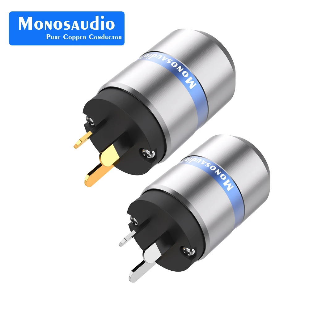 

Monosaudio AU112 AU Power Connector Pure Copper 24K Gold/Rhodium Plated Socket AC Power NZ Australian Electrical Power Plug