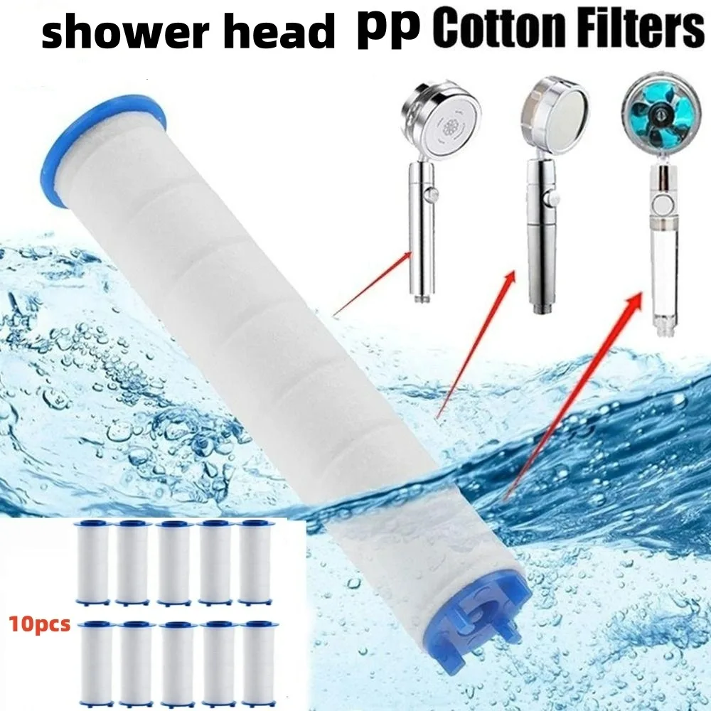 10pcs PP Cotton Filter Element Shower Head Filter Shower Head High Pressure Purifying Water Quality Showerhead Filter Element